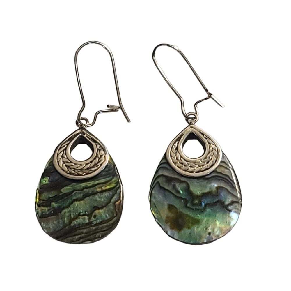 NEW Abalone Shell Earrings in Sterling Silver